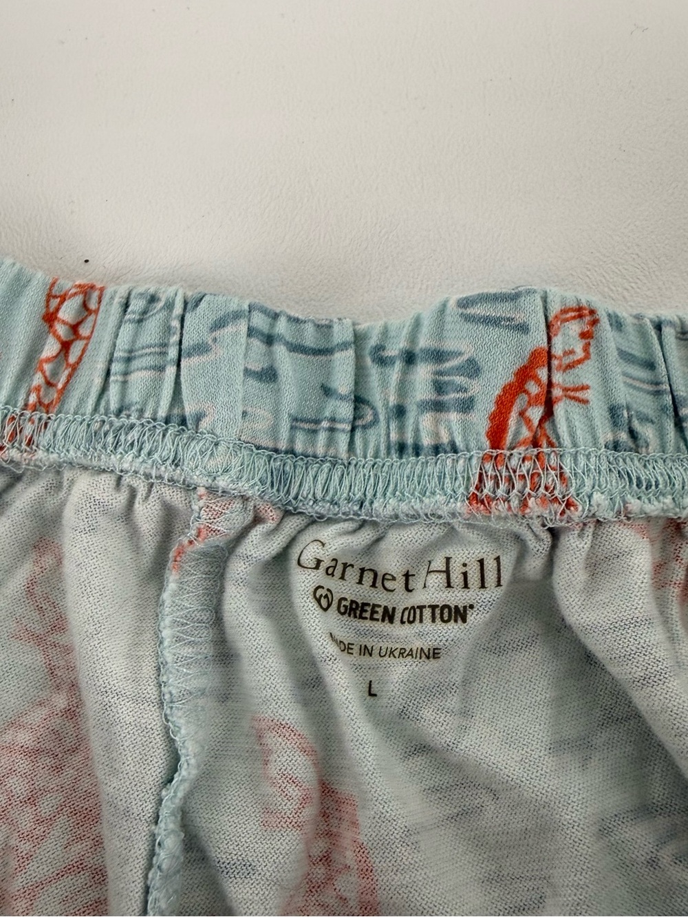 Garnet Hill Green Cotton Koi Fish Pajama Set L Blue Orange Cami Shorts - Picture 4 of 10